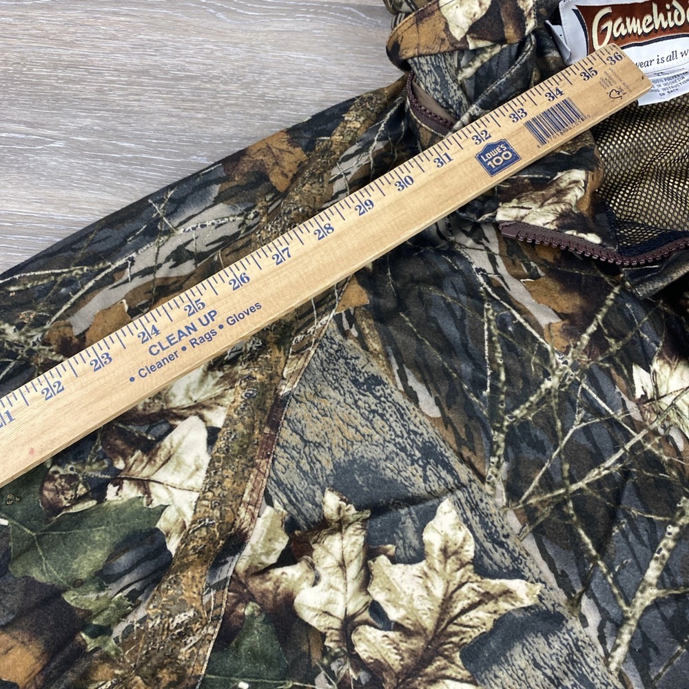Gamehide Hush Hide Mossy Oak Camouflage Hunting Zip Up Jacket Men's Size XL - Picture 15 of 16